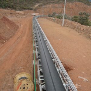 DSI Horizontally Curving Downhill Regenerative Overland Conveyor TB-28 for Los Filos, Goldcorp - 300m radius